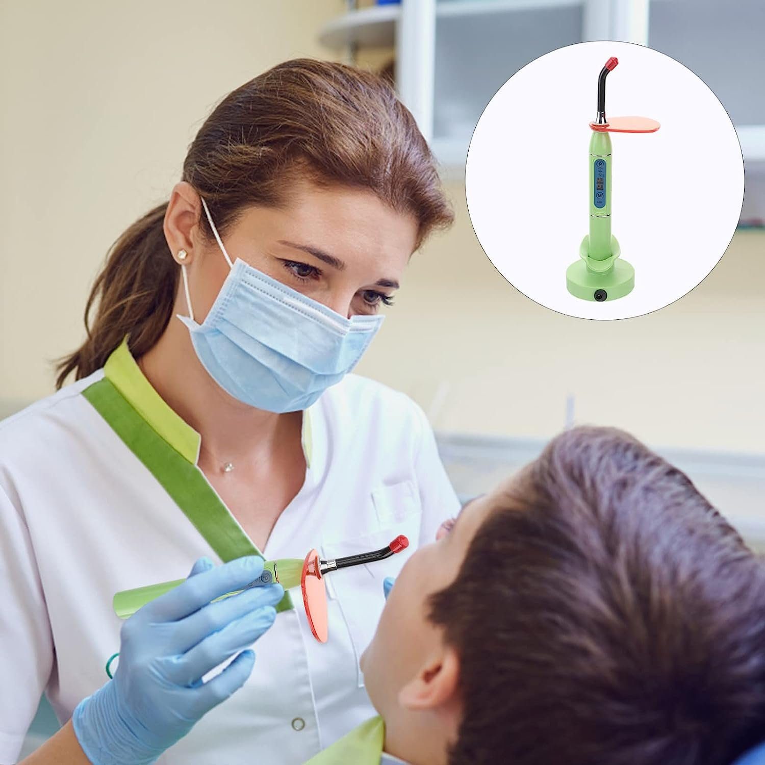 Hikeren Mundpflegecenter Wiederaufladbar Dentallampe Erstarren,Dental Härtungslicht, 1-tlg., Erleuchtung