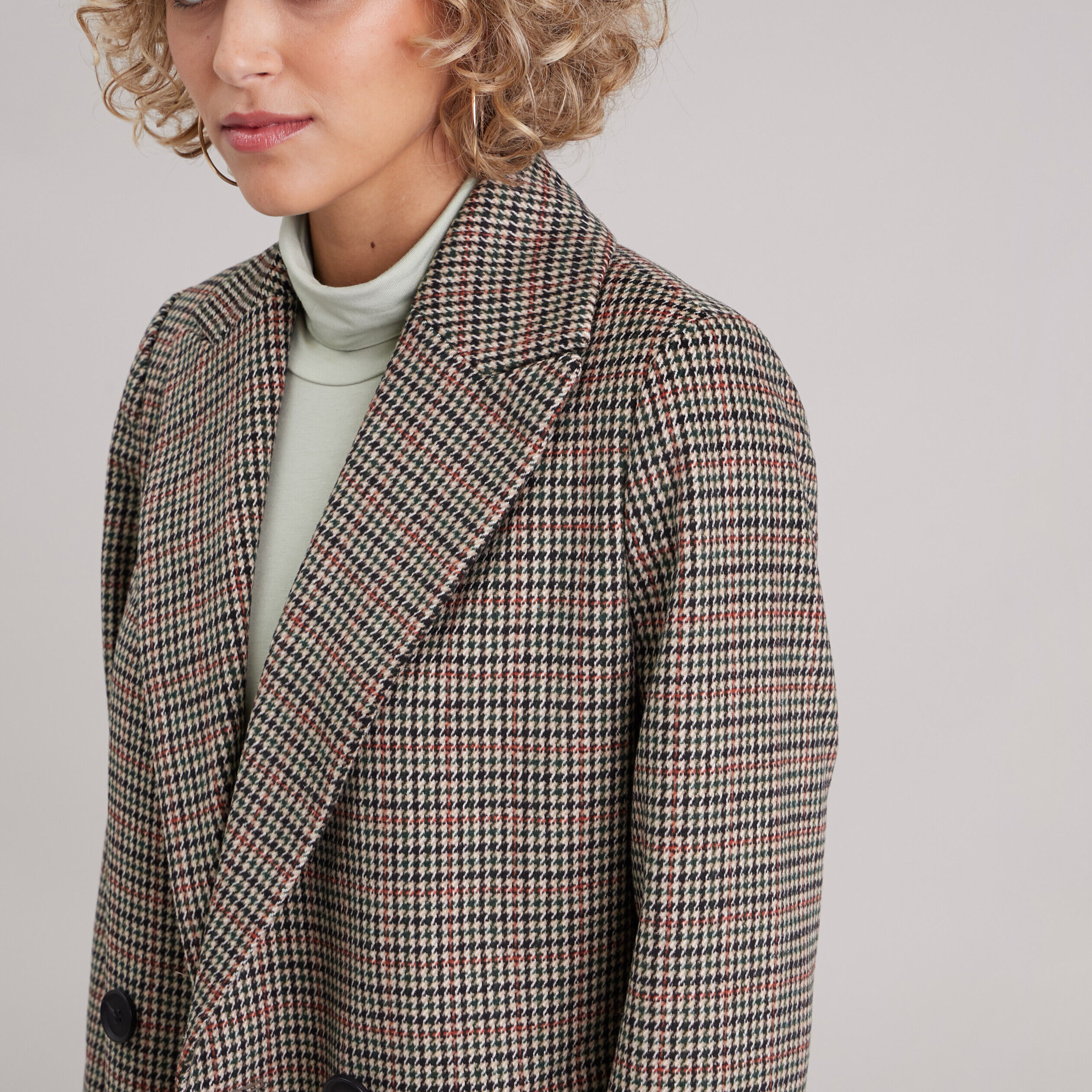 Manteau droit boutonné beige femme | Cache Cache
