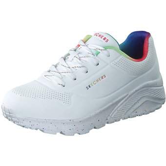 Skechers Uno Lite Rainbow Speckle in weiß
