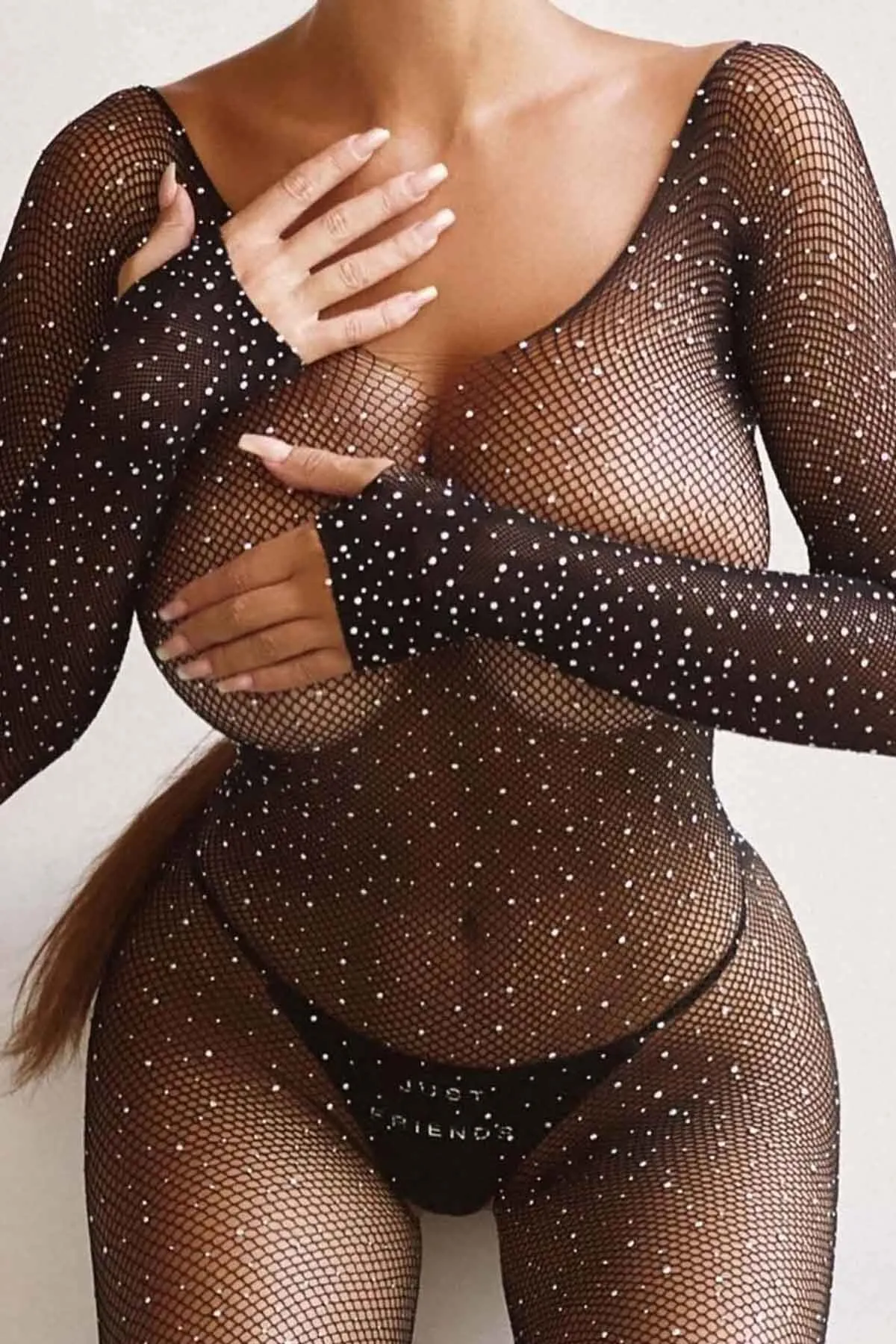 Merry See  Offener Fantasy-Stein-Bodystocking aus Netzstoff für den privaten Bereich