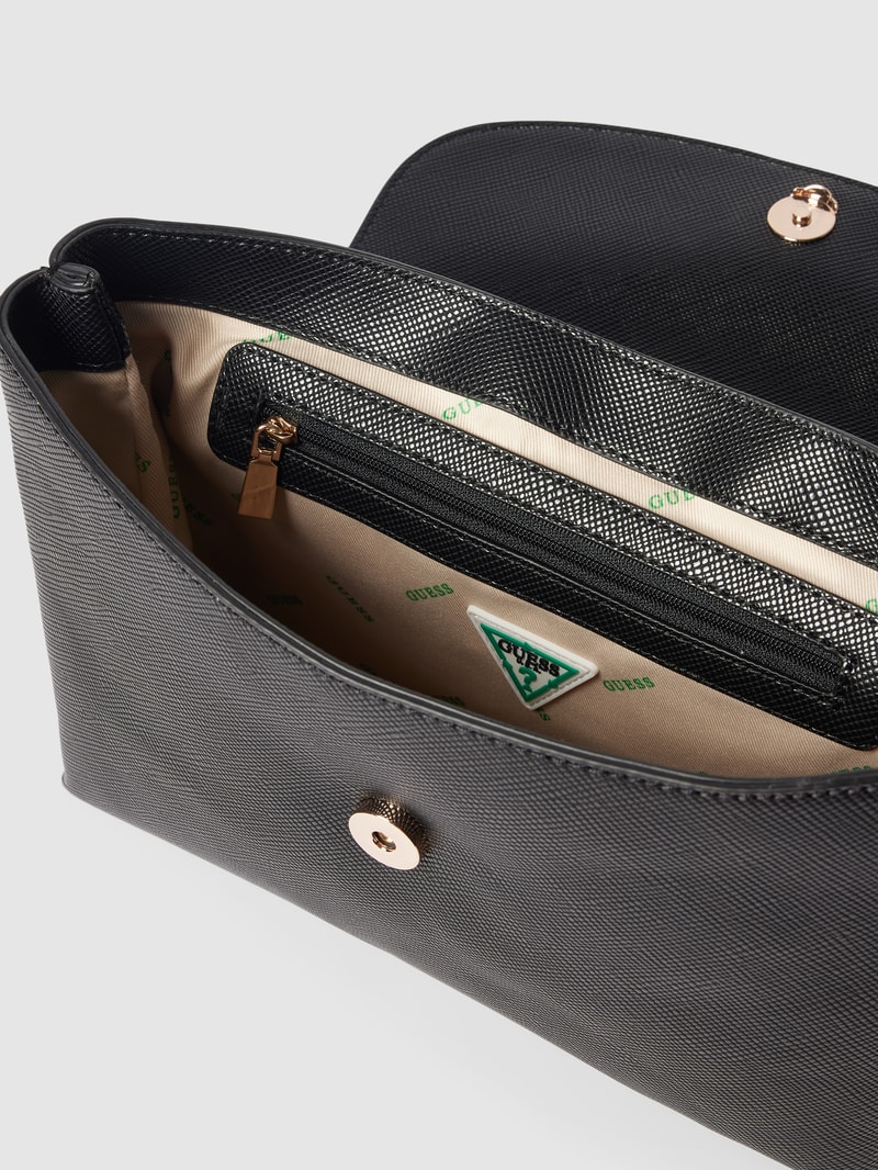 Handtasche mit Label-Applikation Modell 'CRAIG' in schwarz