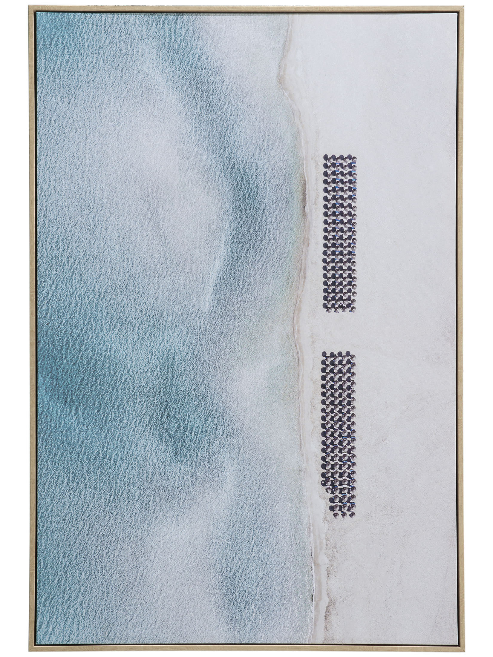Strandtag Leinwand-Druck-gerahmt, Hellgraublau