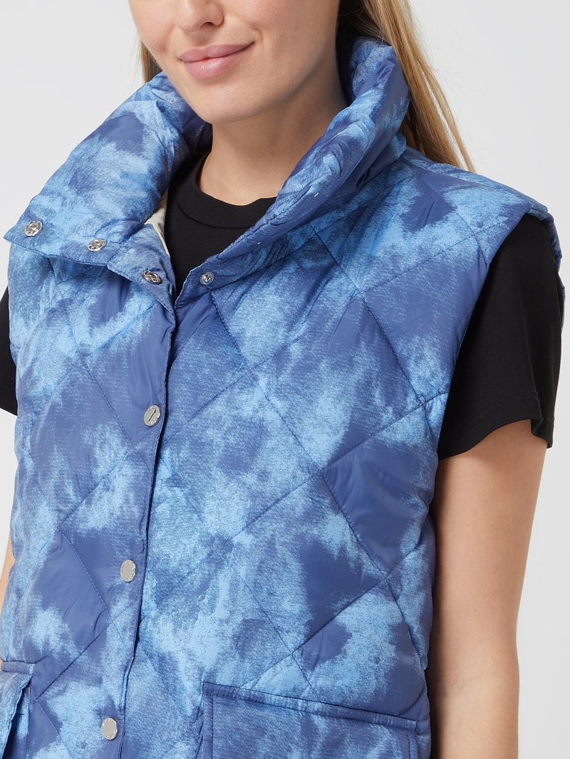 Steppweste in Batik-Optik Modell 'Olga' in blau