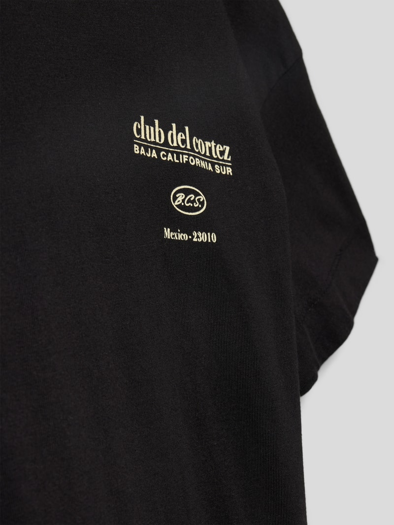 T-Shirt aus Baumwolle mit rückseitigem Motiv-Print in schwarz