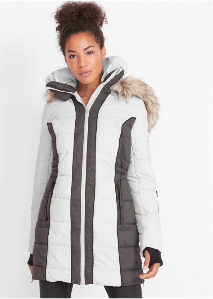 Outdoor-Kurzmantel mit Fellimitat