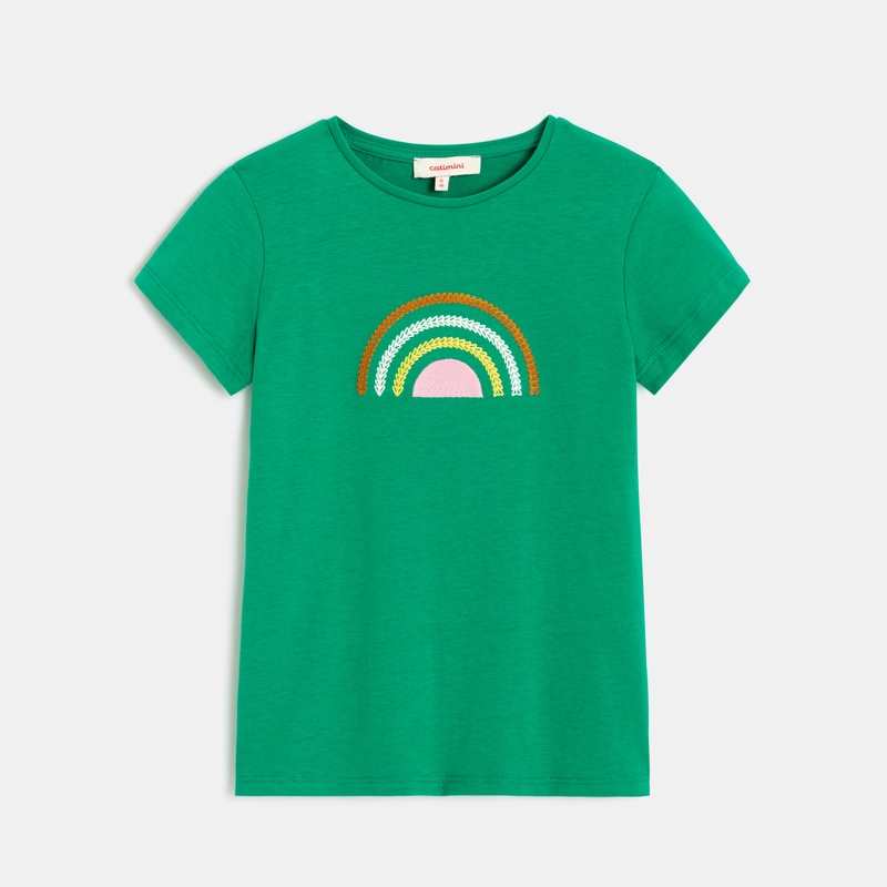 T-shirt fille vert en coton recyclé Catimini