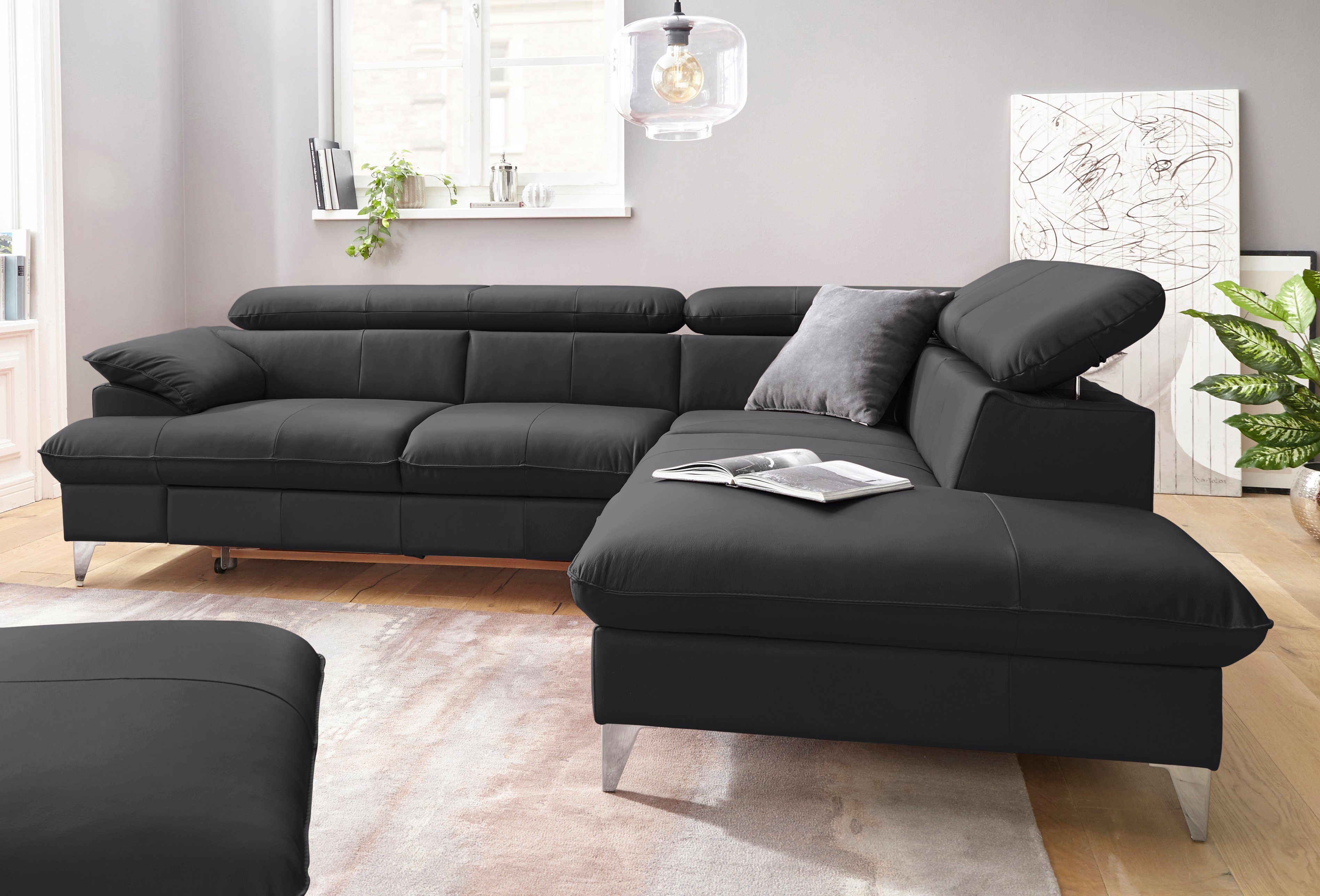 COTTA Ecksofa Caluso, inklusive Kopfteilverstellung, wahlweise mit Bettfunktion