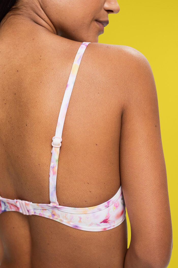 Wattiertes Bikinitop mit Bügel-Cups und Blümchenprint