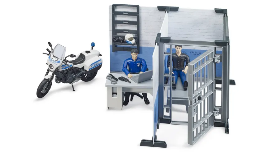 BRUDER - bworld Polizeistation mit Polizeimotorrad 62732