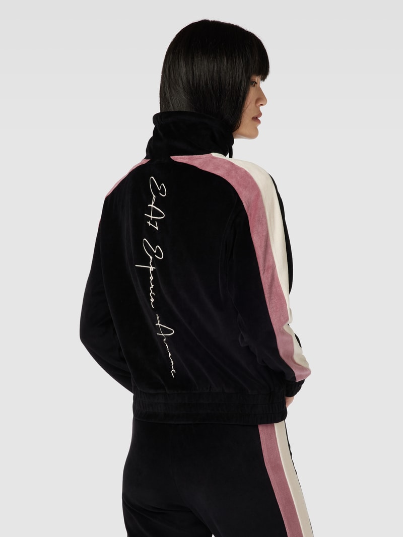 Sweatjacke mit Label-Detail Modell 'TRAIN' in schwarz