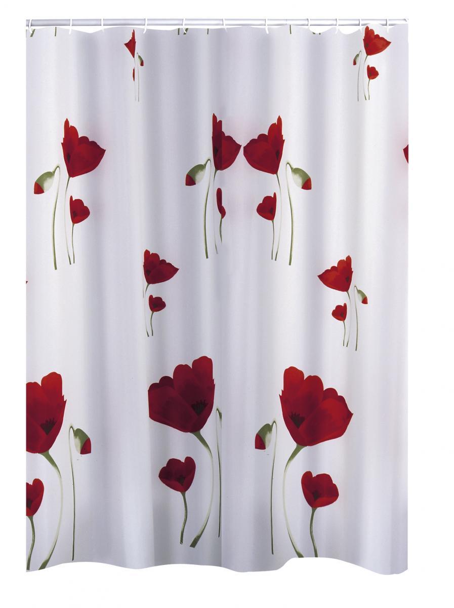 Ridder Duschvorhang Textil 180x200 cm Mohn