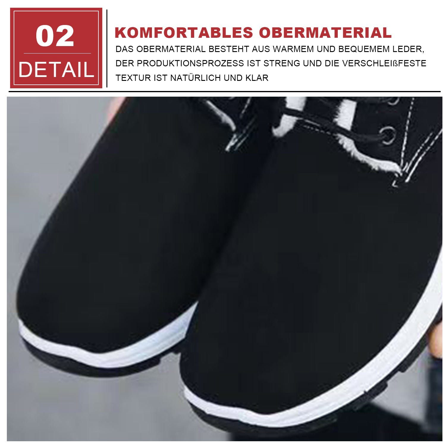 Daisred Winterschuhe Herren Warm Gefüttert Baumwollschuhe Winter Winterboots