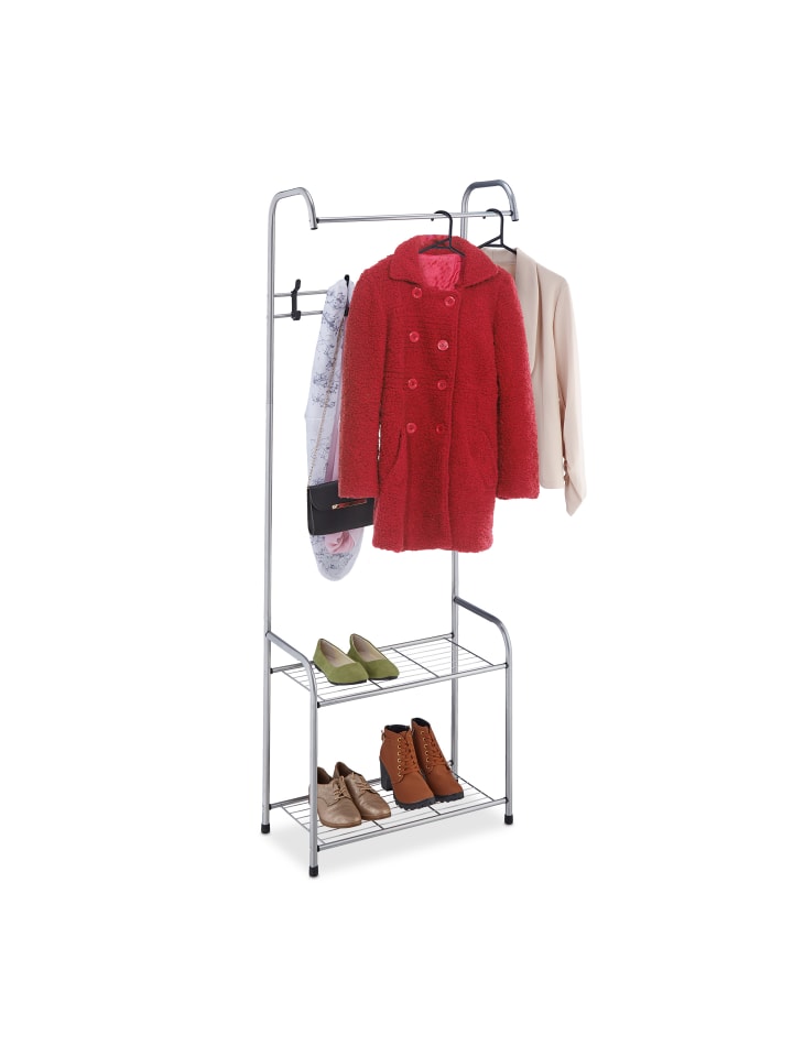 relaxdays Garderobe in Grau - (B)60 x (H)173 x (T)31 cm günstig kaufen onesize