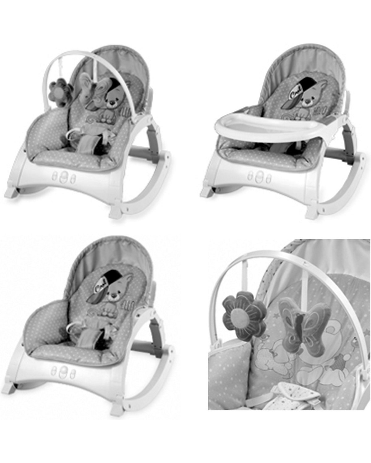 Babywippe ALEX 3 in 1 Tisch Vibrationsfunktion, 4 Melodien Babywippen
