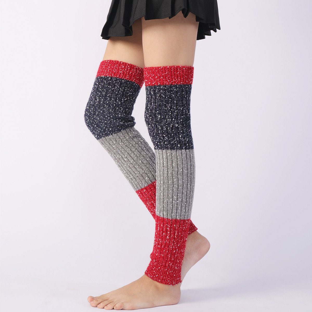 Beinstulpen 1 Paar Overknee Strümpfe Damen Kniestrümpfe(63cm) (1 paar, Strumpf für Ballett Fitness Yoga) Damen Stulpen Lange Gestrickt Beinwärmer