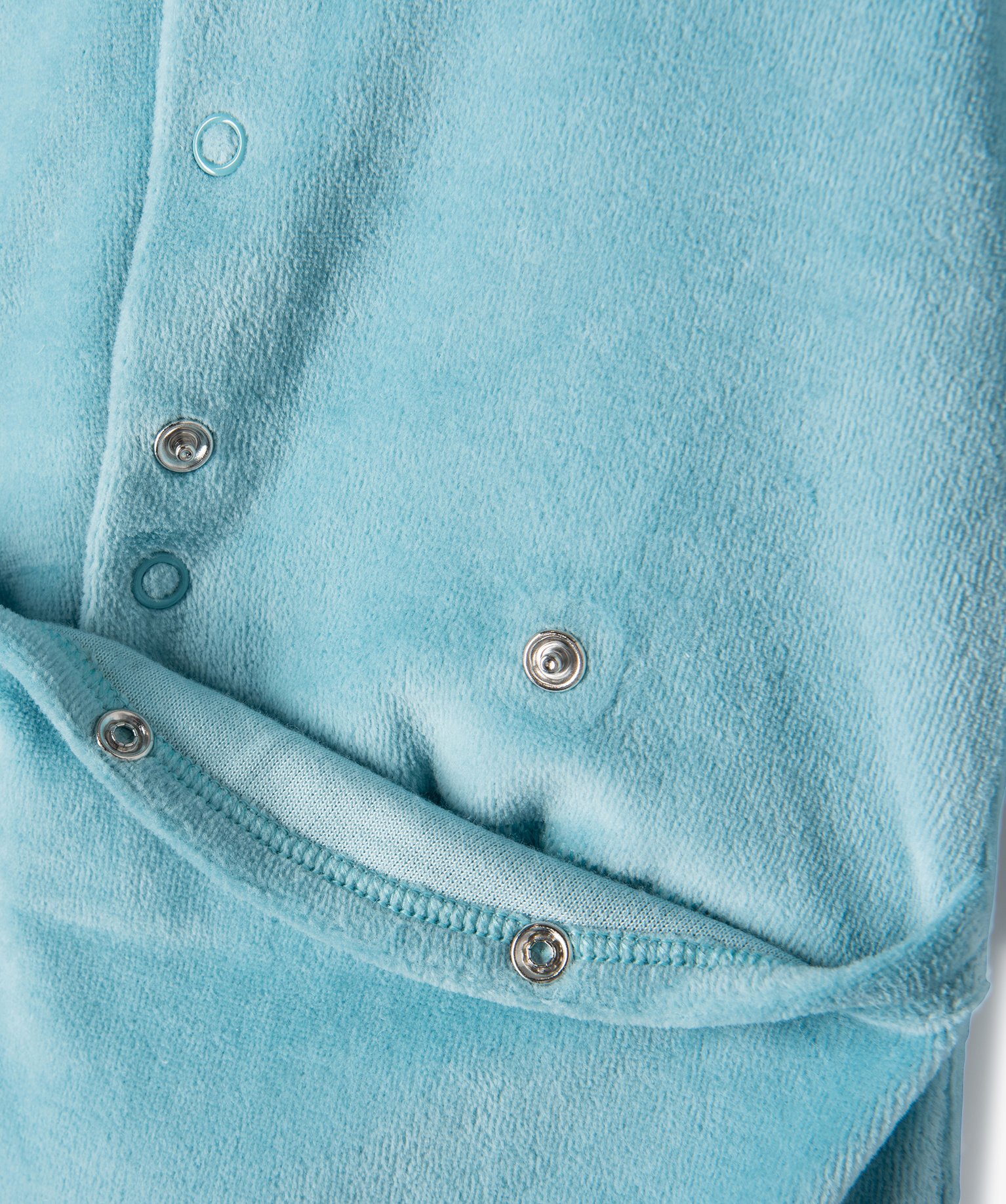 Pyjama bébé à pont-dos en velours avec message bleu | GEMO