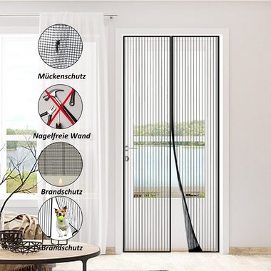 CALIYO Insektenschutz-Tür Magnet Fliegengitter Tür Insektenschutz 100X200cm, Fliegengittertüren Magnetvorhang Balkontür Ohne Bohren