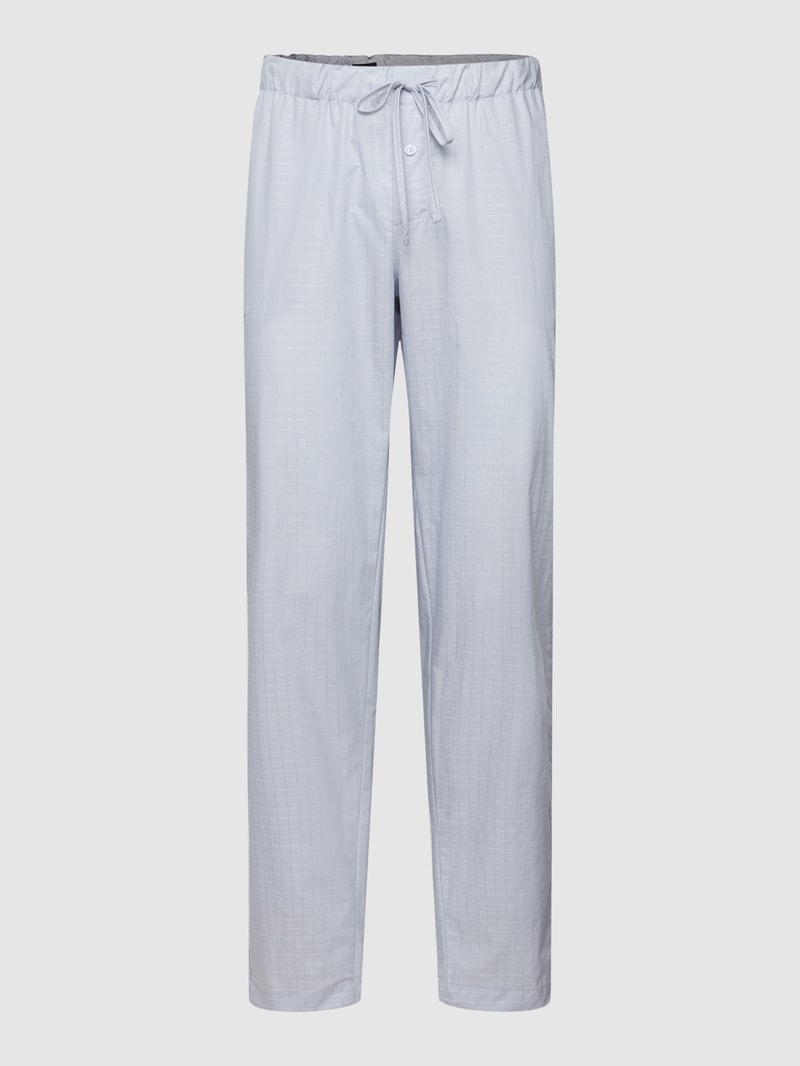 Pyjama-Hose mit Karomuster Modell 'LONG PANT' in hellgrau