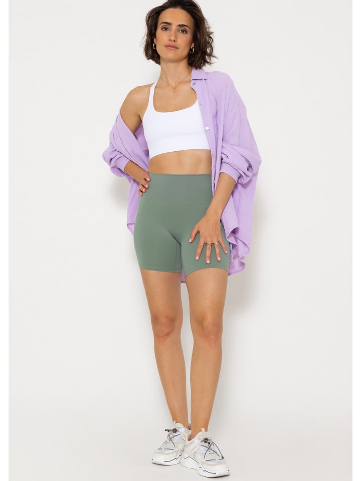 SASSYCLASSY Crop Sport-BH mit Kreuz Rücken in Weiß günstig kaufen