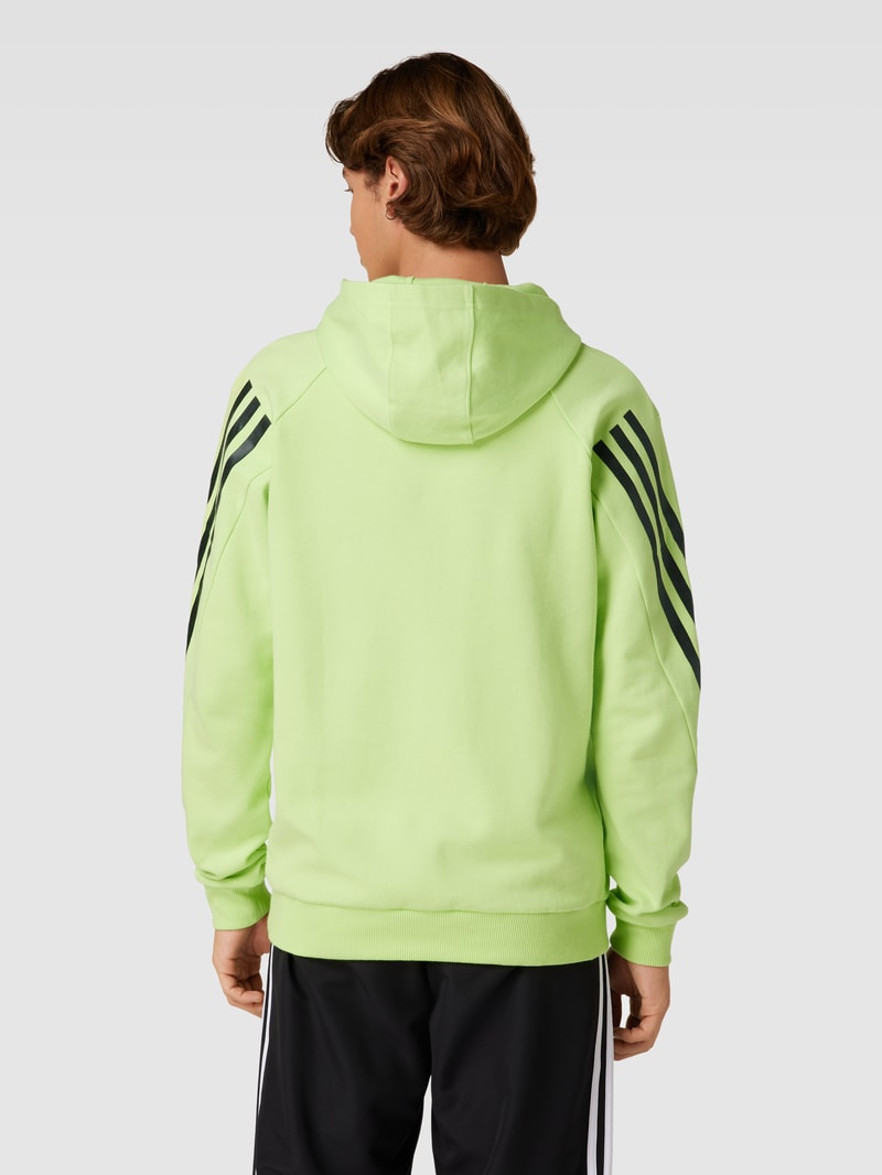 Hoodie mit Kontraststreifen in hellgrün