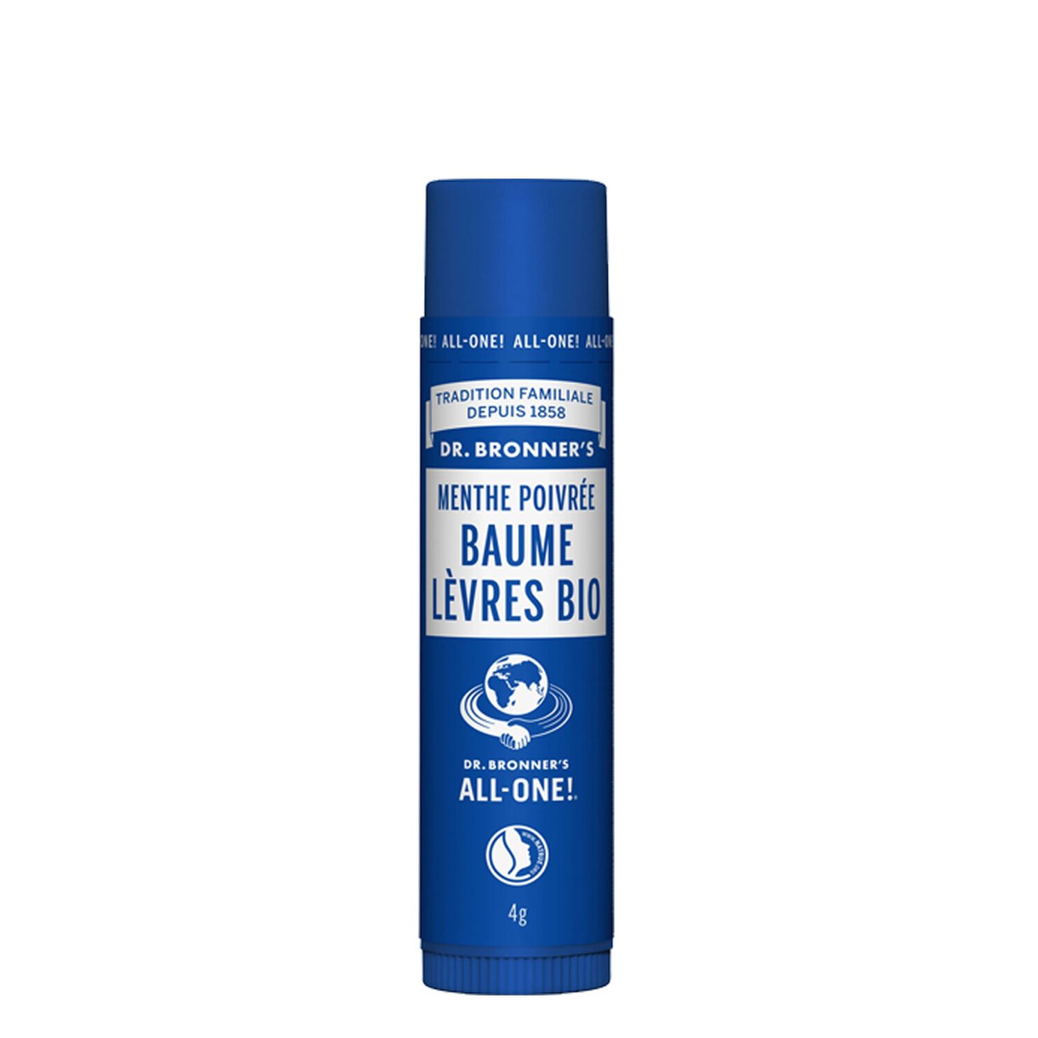 Dr Bronners Baume à Lèvres Hydrate & Protège Menthe Poivrée 4g