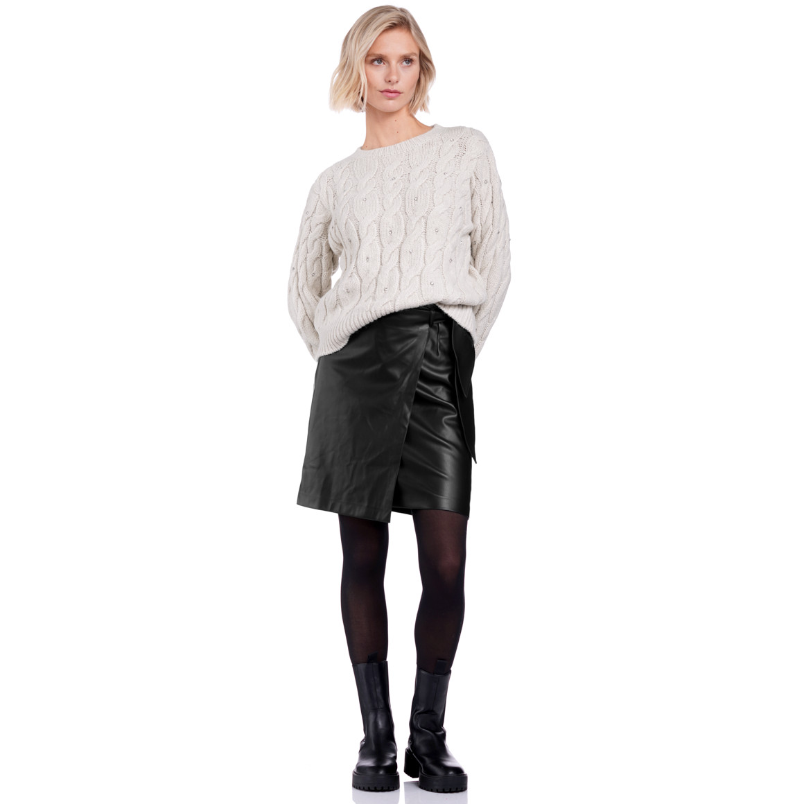 Damen Strickpullover mit Glitzersteinen