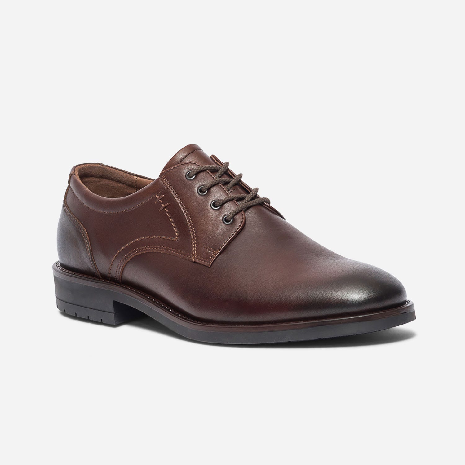Derby confort marron en cuir