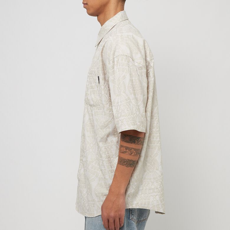 Daily Paper Zuri Macrame Jacquard Shortsleeve Shirt moonstruck beige
