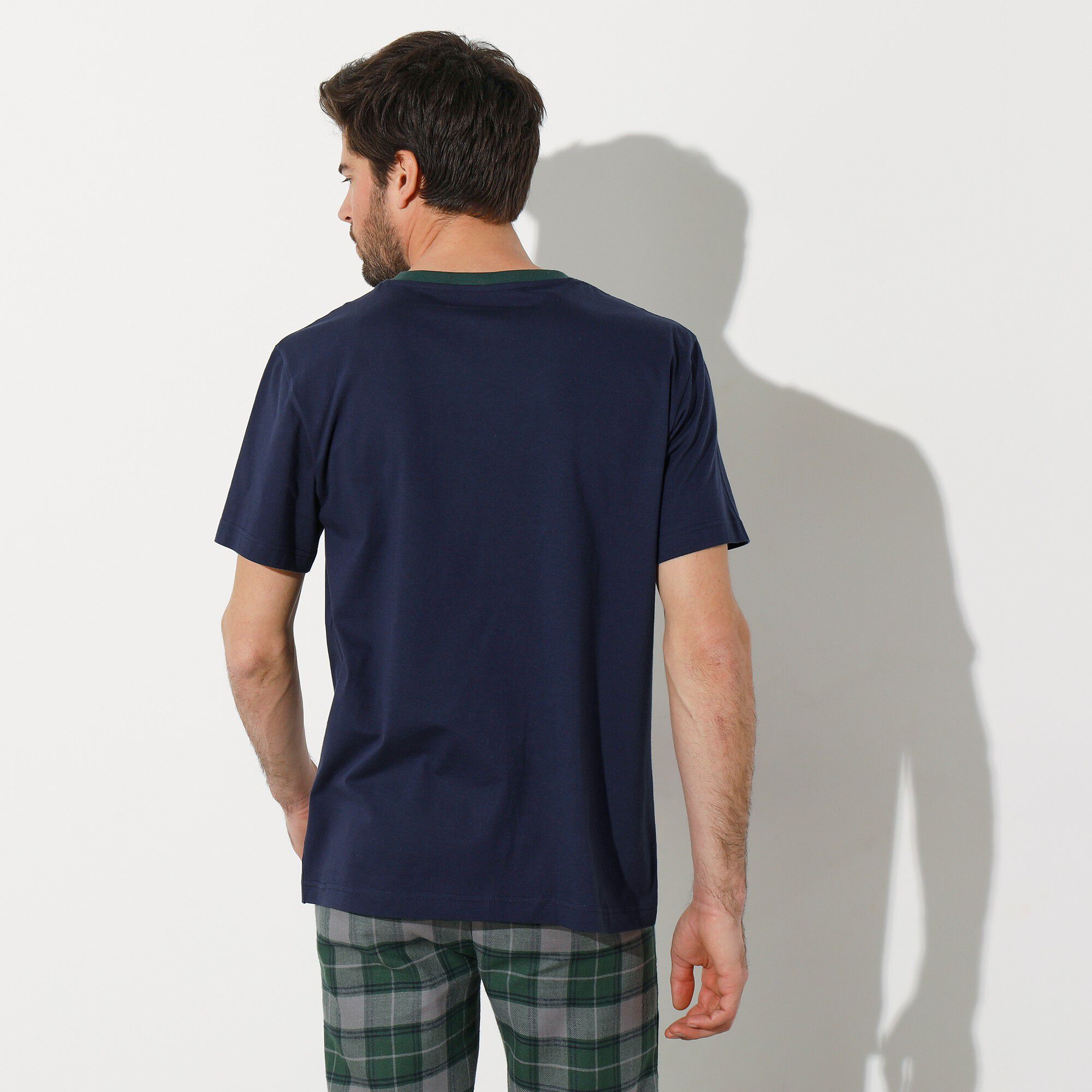 T-shirt pyjama jersey col V manches courtes