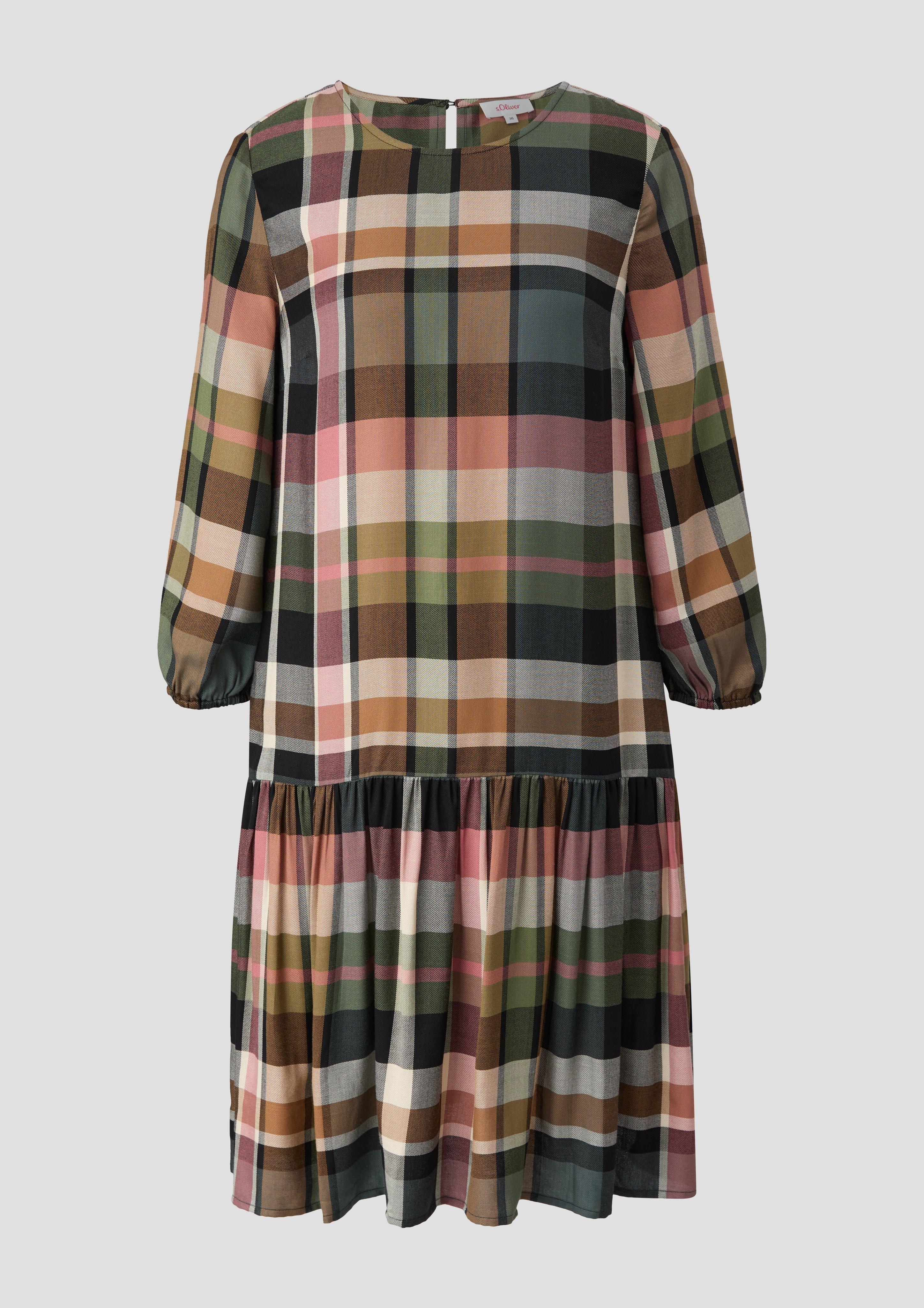 Kariertes Minikleid aus Viskosemix  2136141-99N5