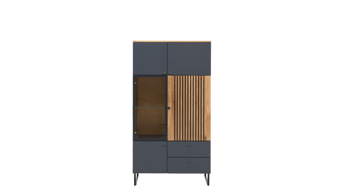 Interliving Highboard Quarzgrau