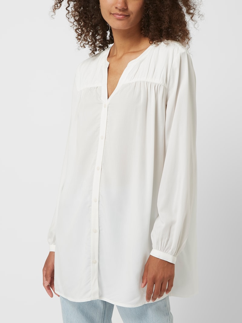 Longbluse aus Viskose-Lyocell-Mix in weiß