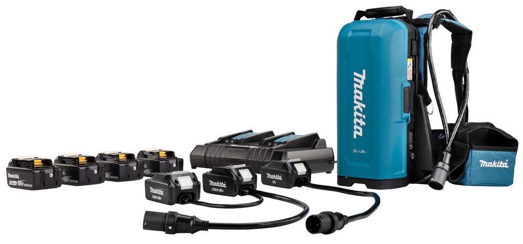 Makita Accessories 191C50-5 PDC01 Stație de acumulator tip rucsac de 18 V PDC01 Include 4 x BL1850B și încărcător rapid dual