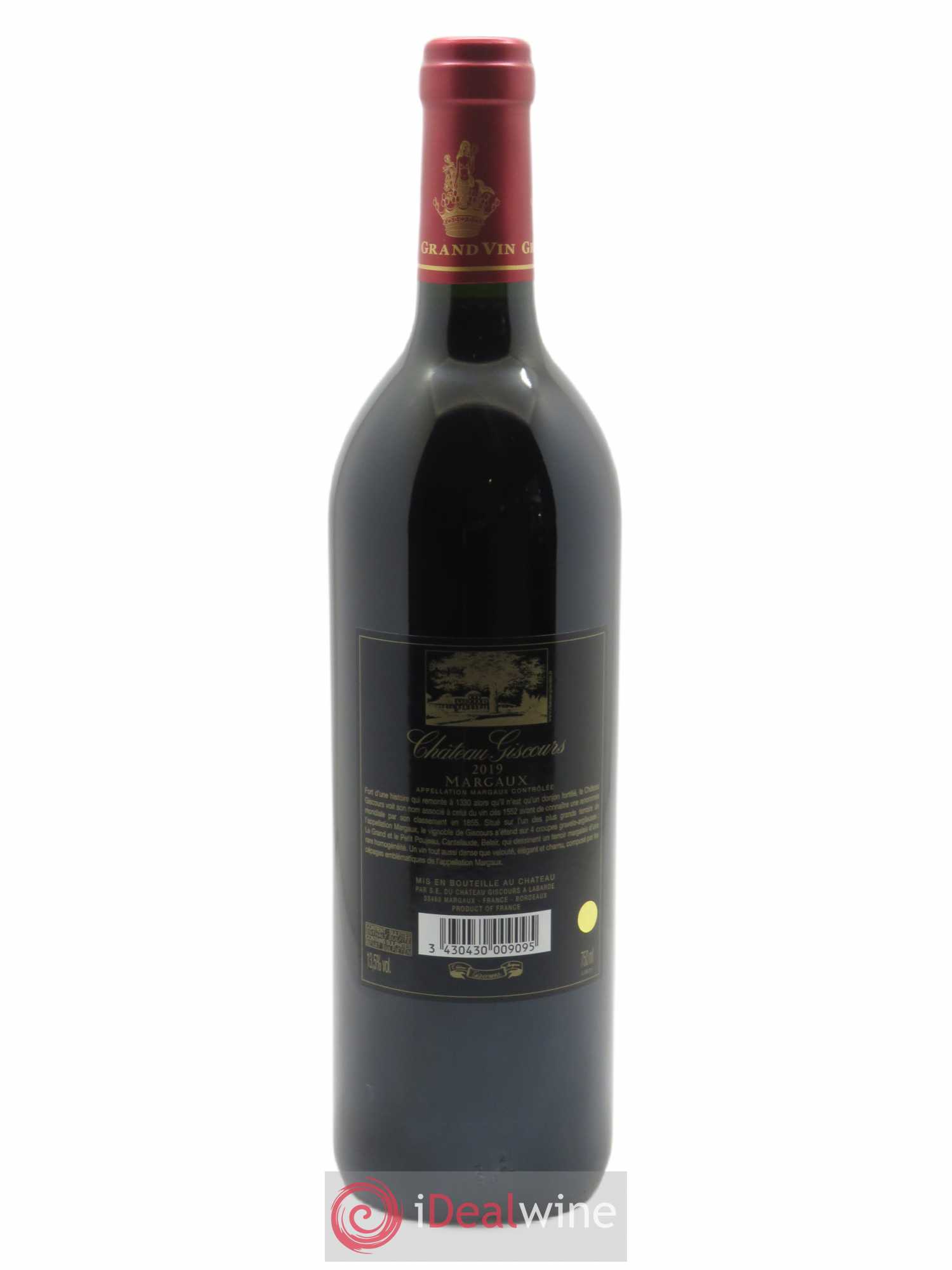 Château Giscours 3ème Grand Cru Classé (CBO à partir de 12 BTS) 2019 - Lot de 1 Bouteille