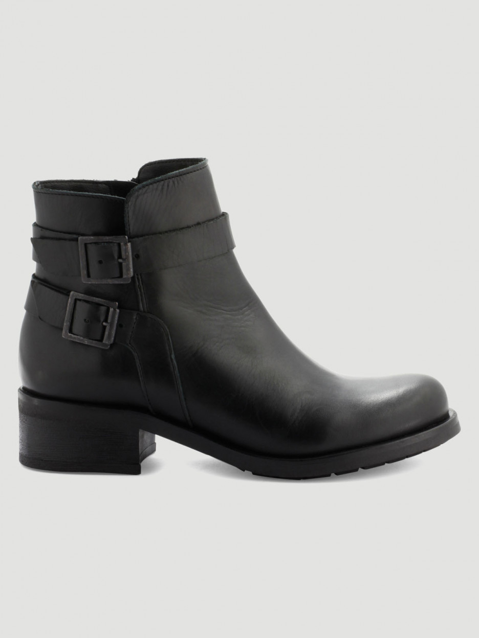 Bottines en cuir noir femme | La Halle