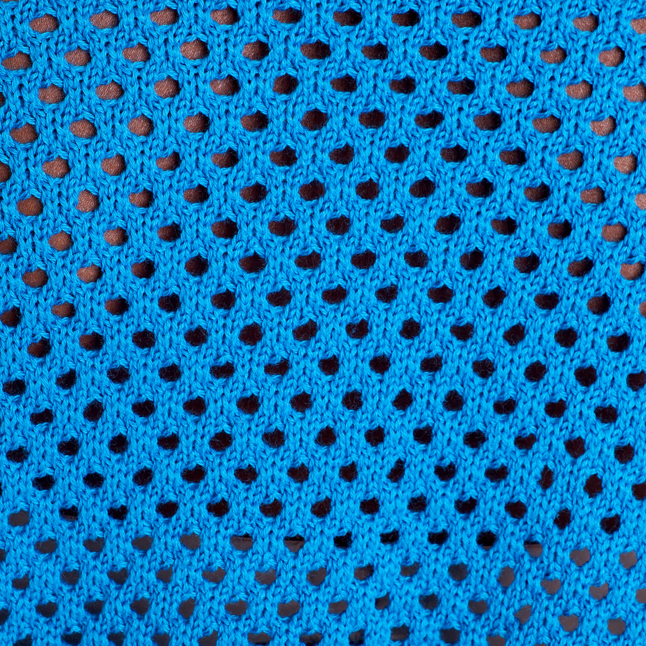 Pull ajouré col rond bleu femme | Cache Cache