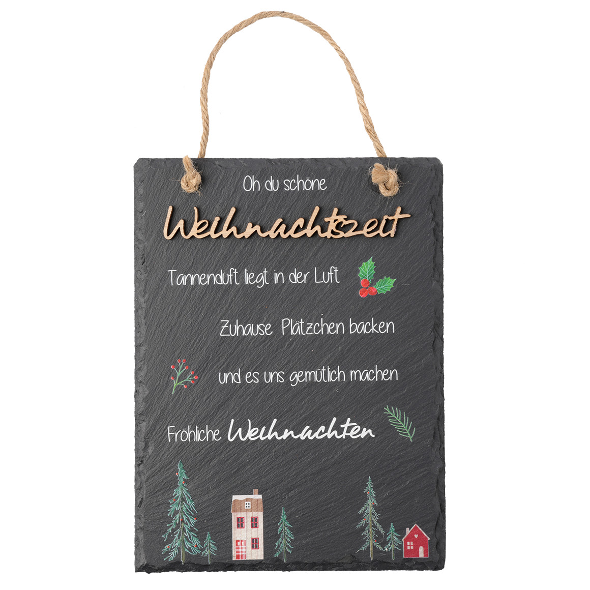 Deko-Hänger  aus Schiefer dunkelgrau