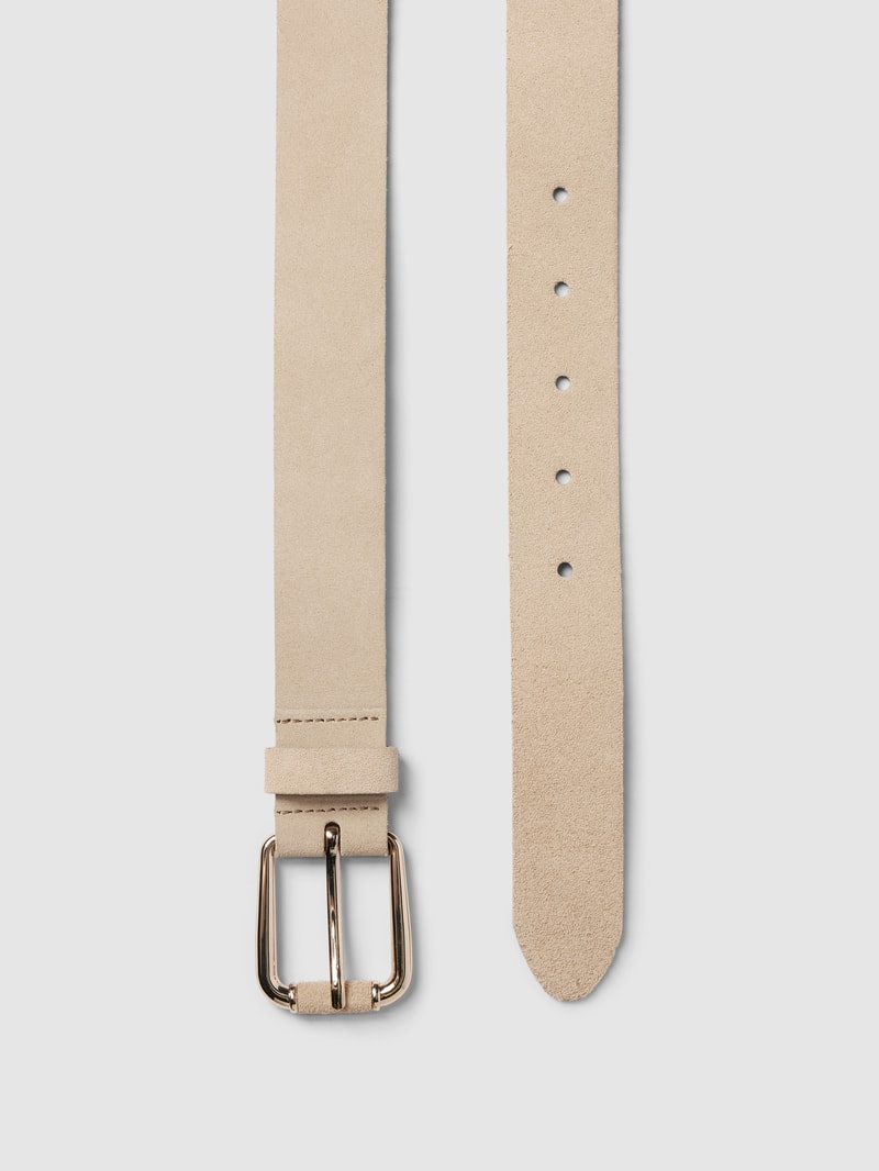 Gürtel aus Leder mit Dornschließe Modell 'Velours' in beige
