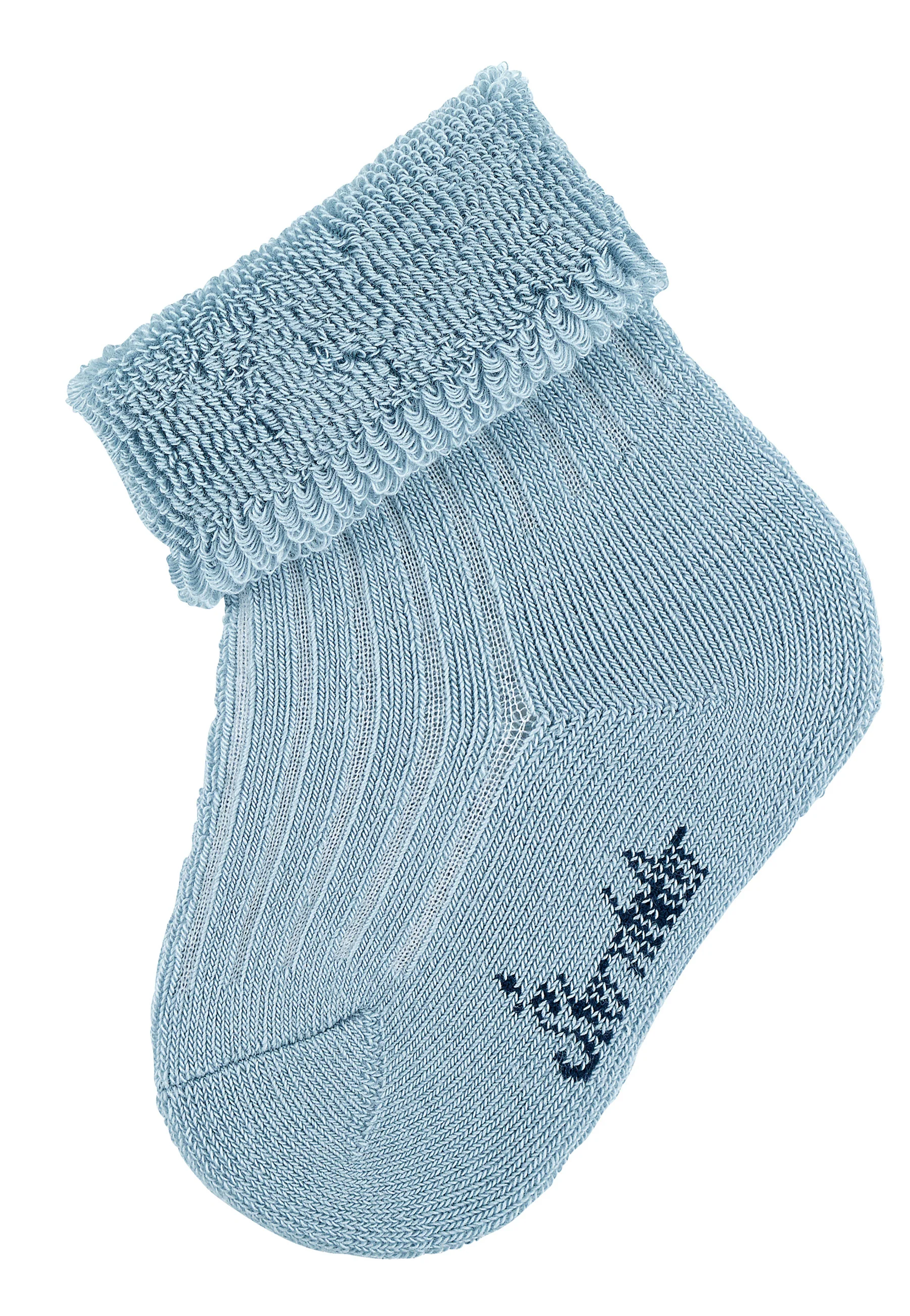 Babysocken uni mit Rippstruktur, Vollplüsch innen