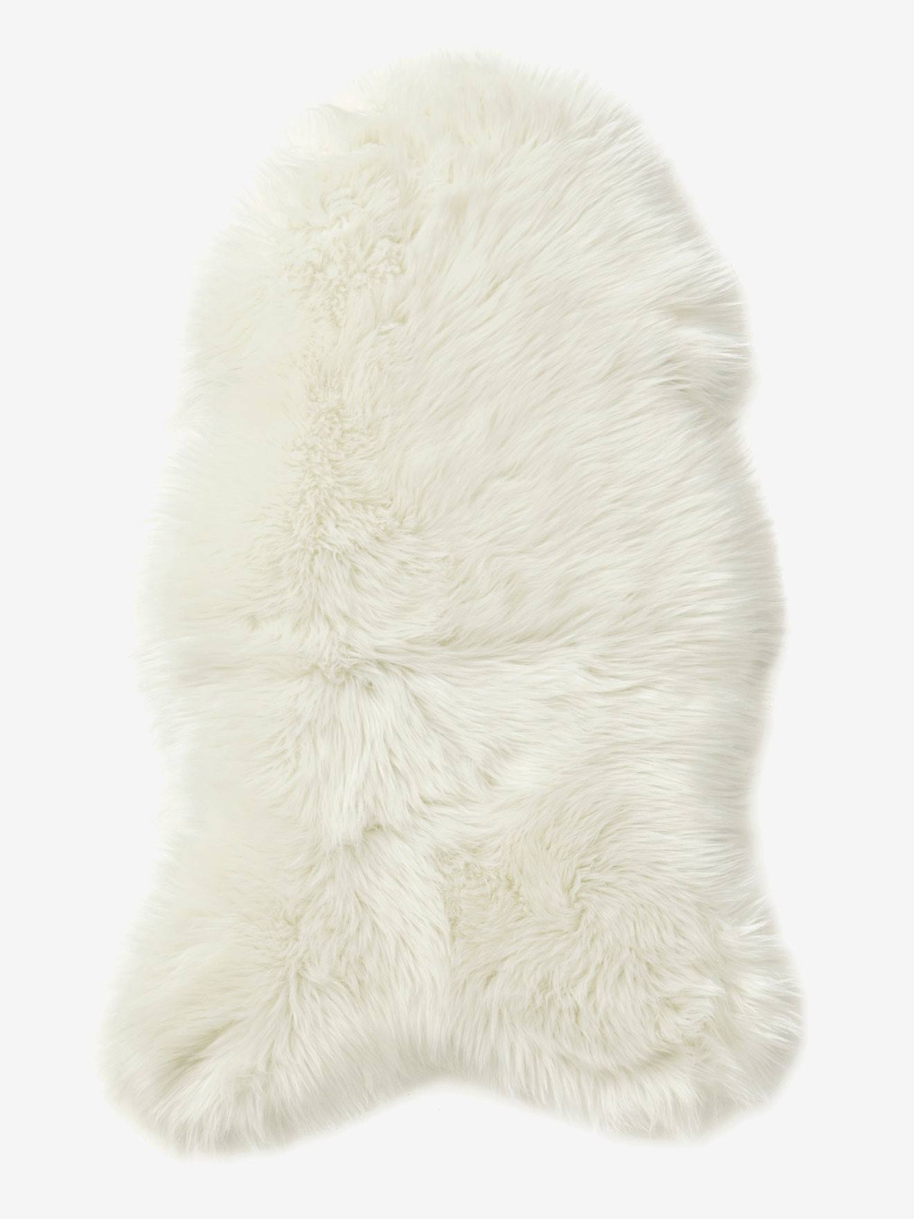 Tapis effet peau de mouton blanc