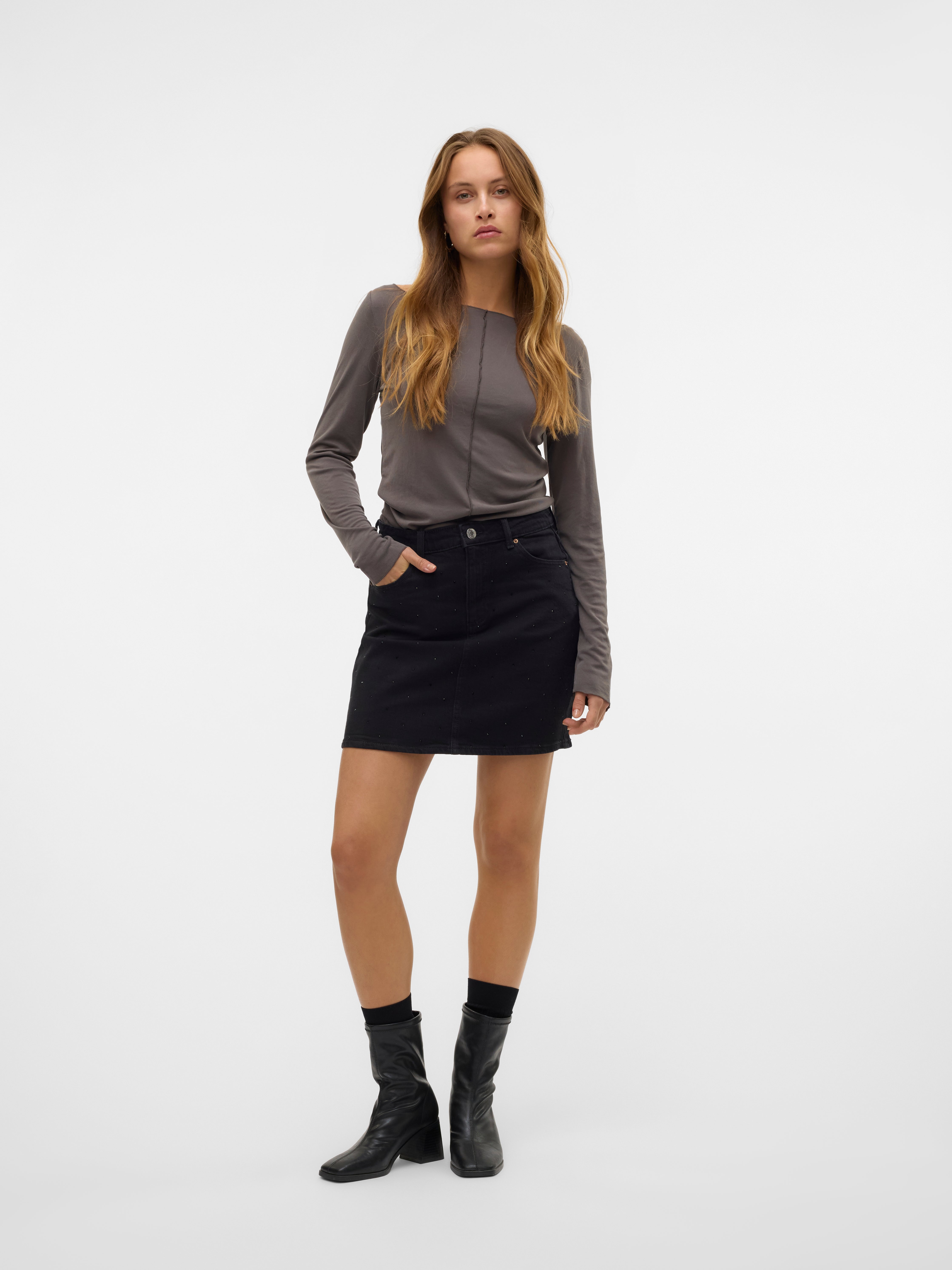 VMTESSA Hohe Taille Kurzer Rock