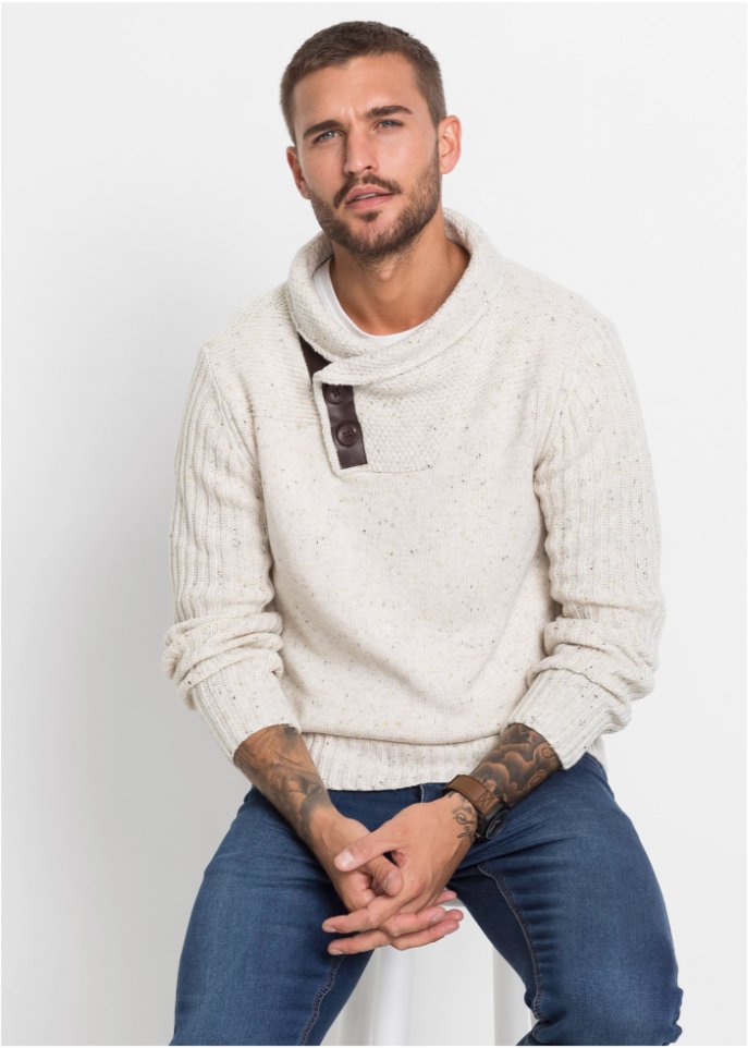 Pullover mit Schalkragen