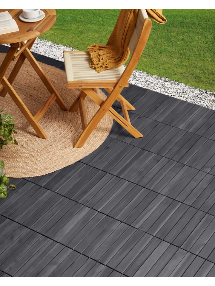 Beliani 10-tlg Outdoor Bodenbelag ACCETTURA in Grau günstig kaufen onesize