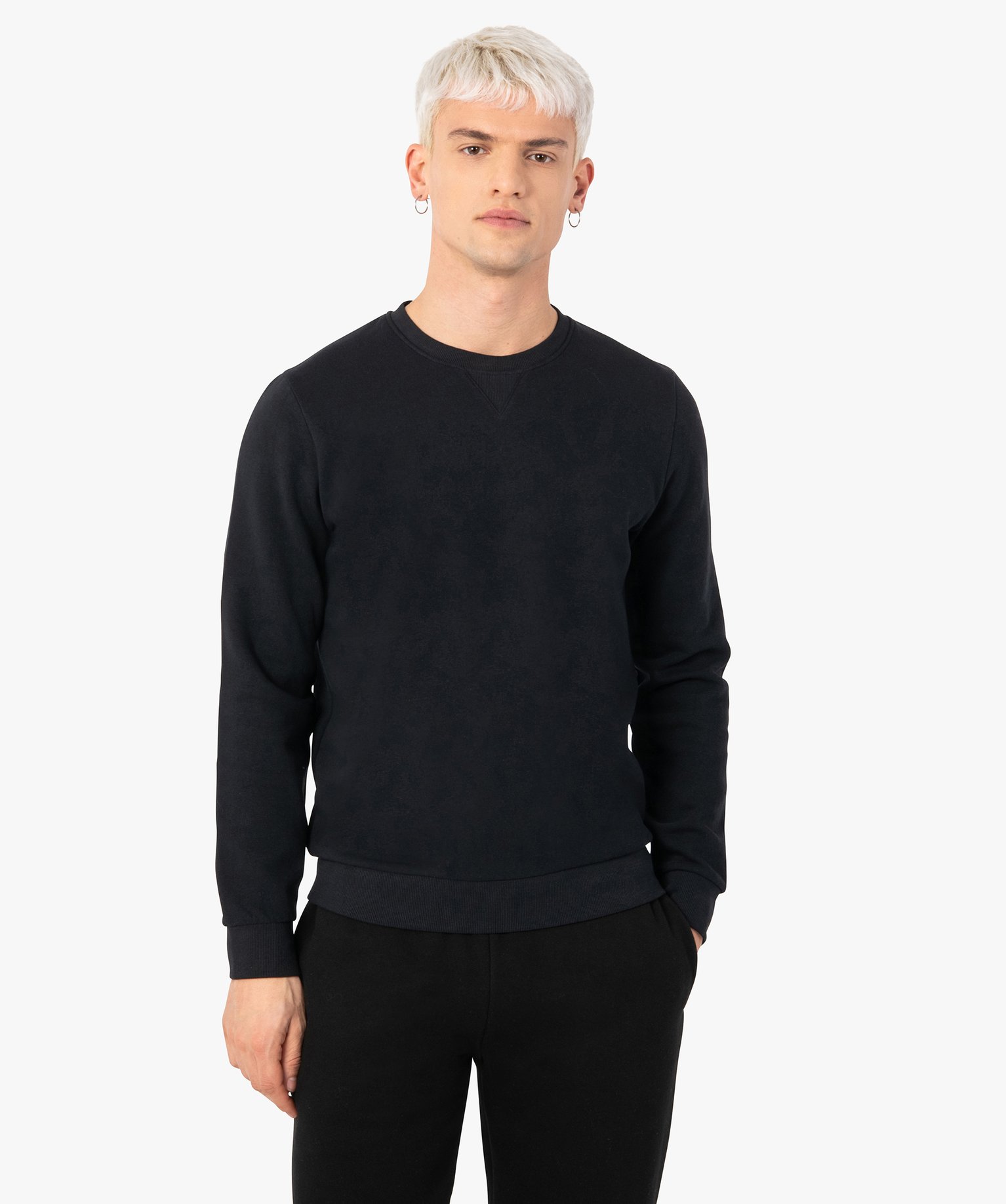 Sweat homme avec intérieur molletonné noir | GEMO