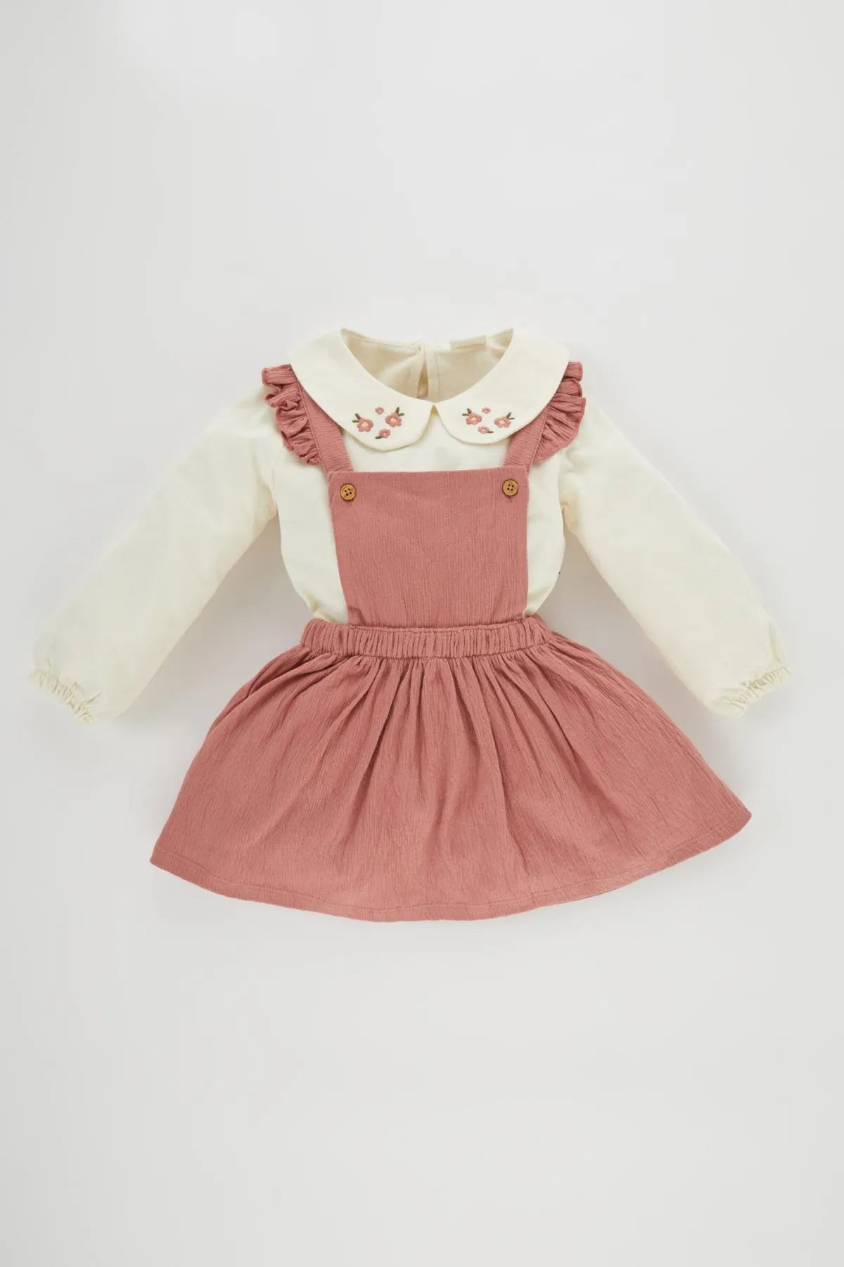 DeFacto  Langarm-T-Shirt-Salopette-Kleid für Babys im 2er-Set