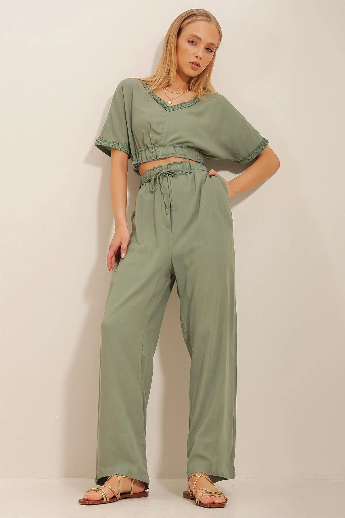 Trend Alaçatı Stili  Zweiteiler - Grün - Regular Fit