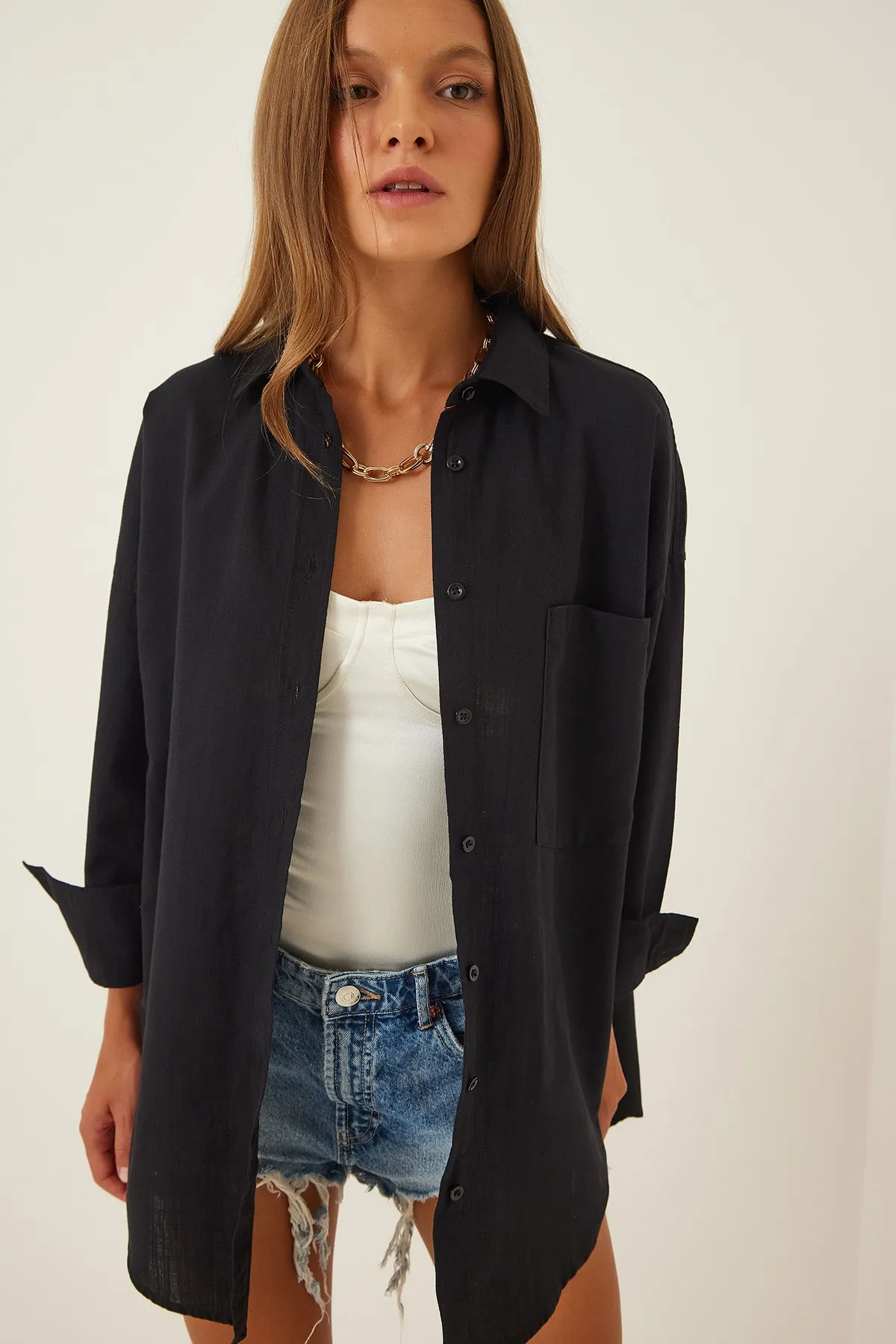 Happiness İstanbul  Hemd - Schwarz - Regular Fit
