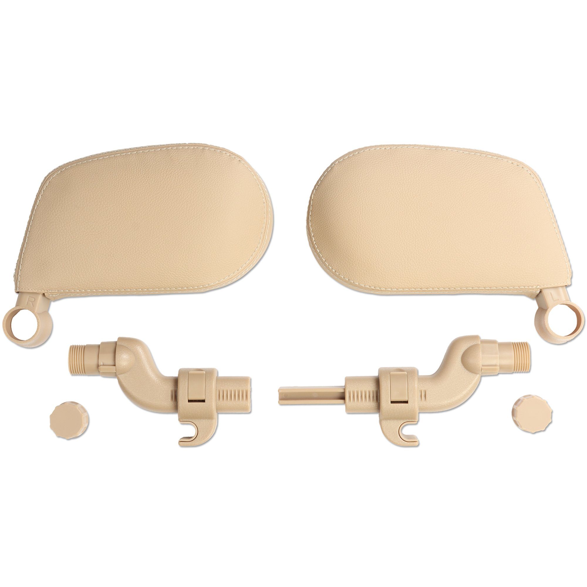 EasyTravel EasyTravel ergonomisches Auto Reise Kopfkissen - Kunstleder beige / Camping Sat-Anlage