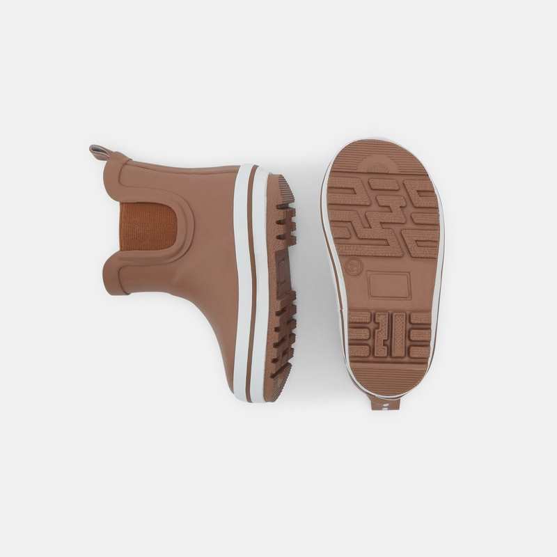 Bottes de pluie fourrées beige bébé fille
