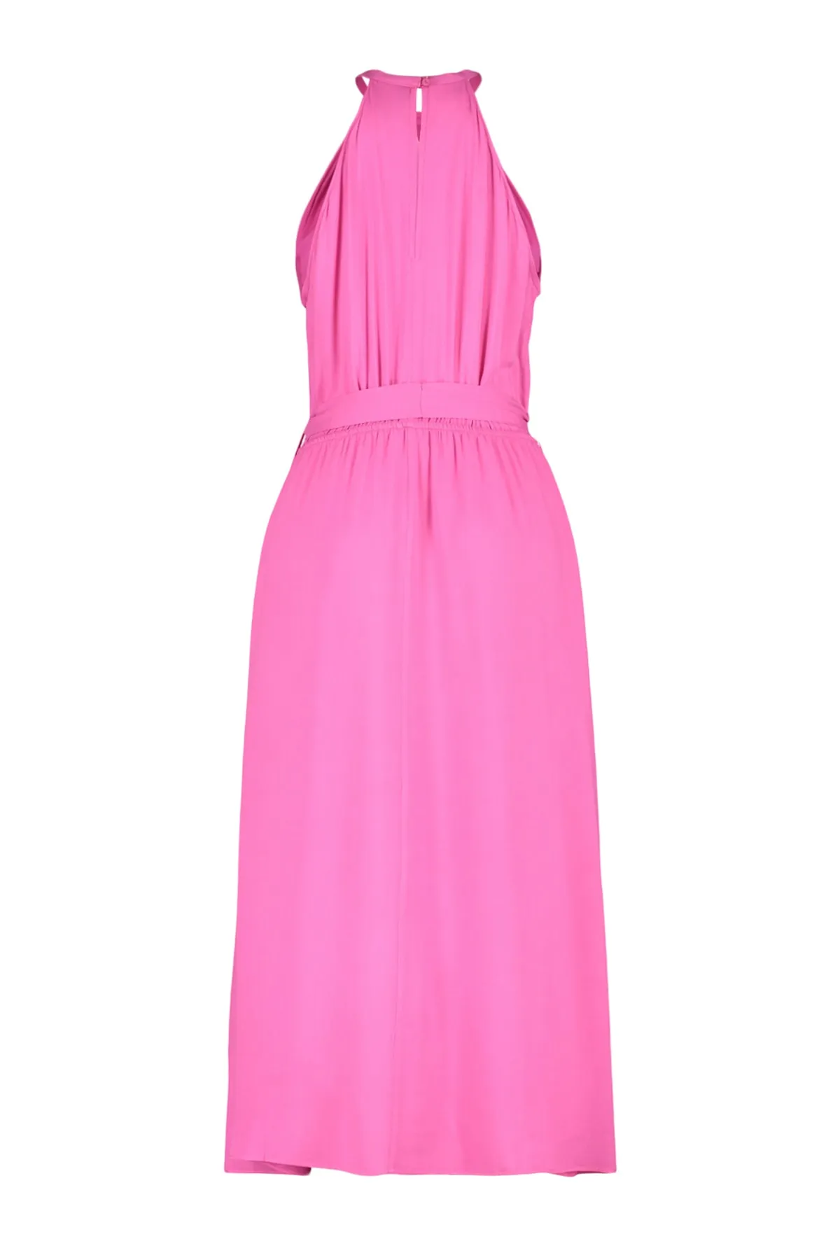 Trendyol Collection  Fuchsiafarbenes A-Linien-Midikleid aus Viskose mit Neckholder und Gürtel TWOSS19EL0155